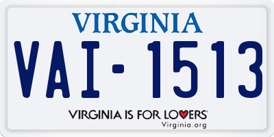 VA license plate VAI1513