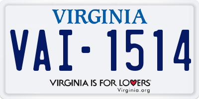 VA license plate VAI1514