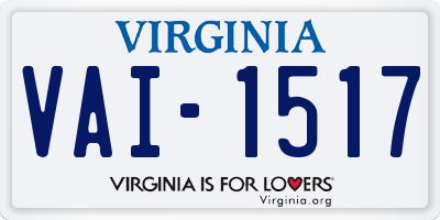 VA license plate VAI1517