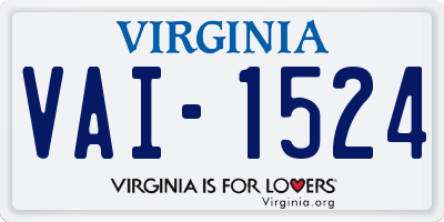VA license plate VAI1524