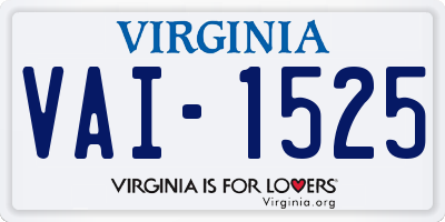 VA license plate VAI1525