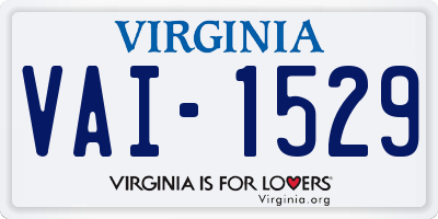VA license plate VAI1529