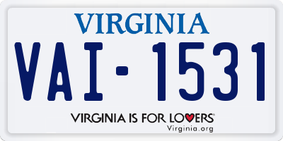 VA license plate VAI1531