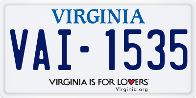 VA license plate VAI1535