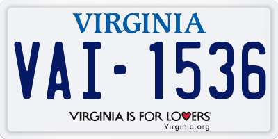 VA license plate VAI1536