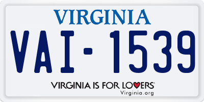 VA license plate VAI1539