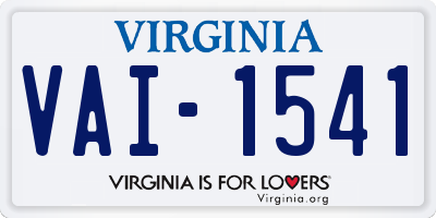 VA license plate VAI1541