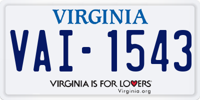 VA license plate VAI1543