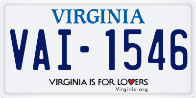 VA license plate VAI1546