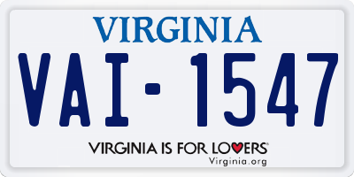 VA license plate VAI1547