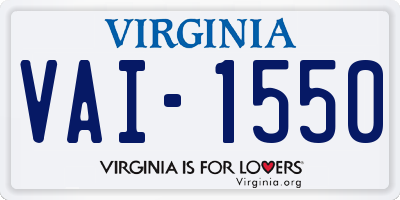 VA license plate VAI1550