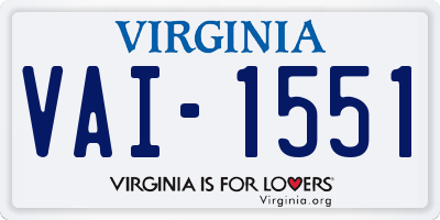 VA license plate VAI1551