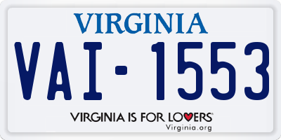 VA license plate VAI1553