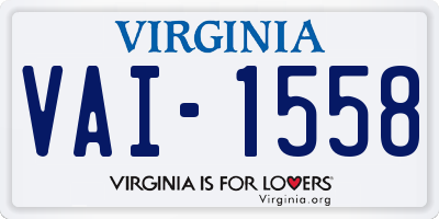 VA license plate VAI1558