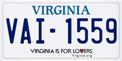 VA license plate VAI1559