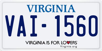 VA license plate VAI1560