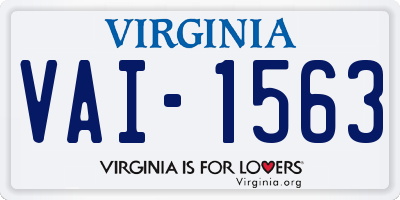 VA license plate VAI1563