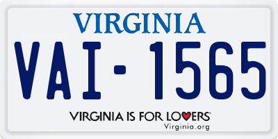 VA license plate VAI1565
