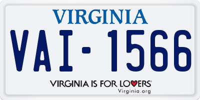 VA license plate VAI1566
