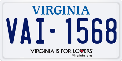 VA license plate VAI1568