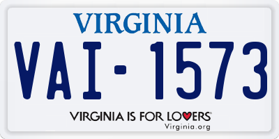 VA license plate VAI1573