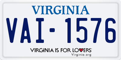 VA license plate VAI1576