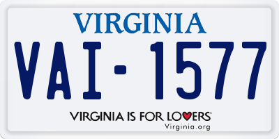VA license plate VAI1577
