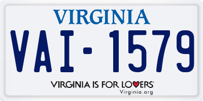 VA license plate VAI1579