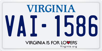 VA license plate VAI1586
