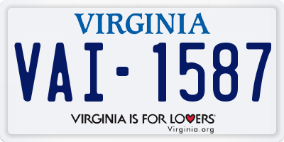 VA license plate VAI1587