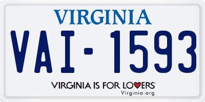 VA license plate VAI1593