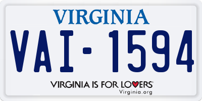 VA license plate VAI1594