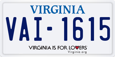 VA license plate VAI1615