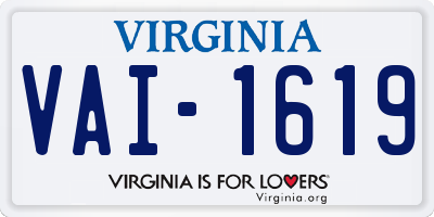 VA license plate VAI1619