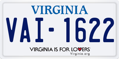 VA license plate VAI1622