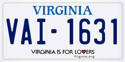 VA license plate VAI1631