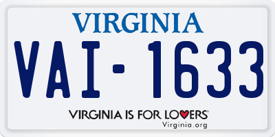 VA license plate VAI1633