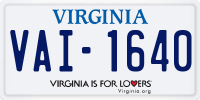 VA license plate VAI1640
