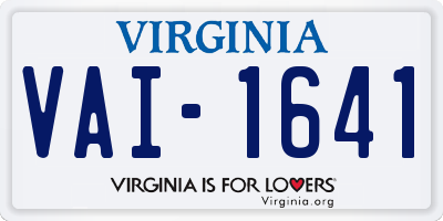 VA license plate VAI1641