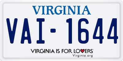 VA license plate VAI1644