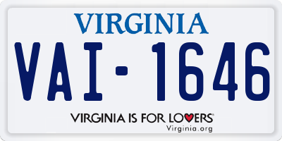 VA license plate VAI1646