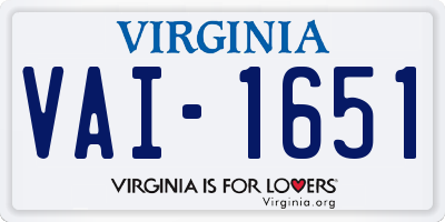 VA license plate VAI1651