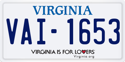 VA license plate VAI1653