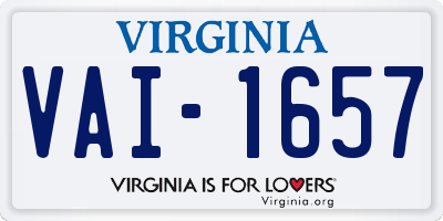 VA license plate VAI1657