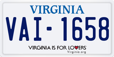 VA license plate VAI1658