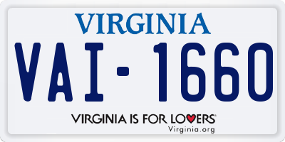 VA license plate VAI1660