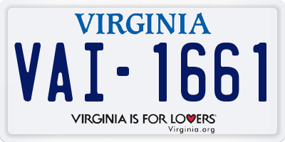 VA license plate VAI1661