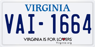 VA license plate VAI1664