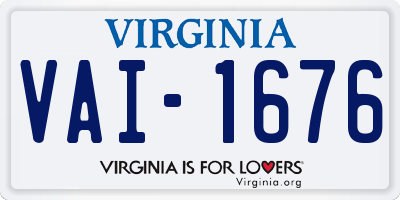 VA license plate VAI1676
