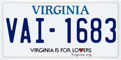 VA license plate VAI1683